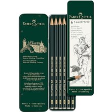 Graphite Aquarelle Kurşun Kalem Seti, 5’li, Metal Kutu, Hb-2b-4b-6b-8b, Siyah Naturel, Suda Çözünür, Teknik Çizim ve Eskiz Için, Dayanıklı Uç