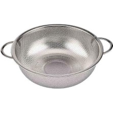 Çift Kulplu Metal Süzgeç, Mutfak Için 3 Farklı Boy (25 Cm)