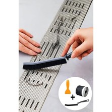 Pvc Lavabo Duşakabin Küvet Süzgeci, 4 Metre Kesilebilir Kendinden Yapışkanlı Saç Toplayıcı File, Gider Tıkanma Önleyici, 5 Kat Uzun Ömürlü, Tahliye Filtresi + Kıl Temizleme Fırçası Hediyeli