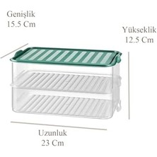 2'li Klipsli 3.2 Litre Buzdolabı Düzenleyici Difriz Mikrodalga Uyumlu G-463 Saklama Kabı 2 x 1600 ml