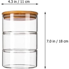 Bambu Kapaklı 320 ml 3 Lü Cam Kavonoz ve Kase Seti Kavanozlar Hava Geçirmez Kare Borosilikat Baharat Kabı,soslar,kuruyemiş,tahıl,bahara, Tuz, Şeker, Makarna, Bakliyat Için Ideal Sağlıklı Cam