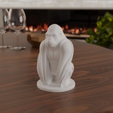 Geometrik Goril Heykeli – Modern ve Minimalist Biblo | Güç Temalı Hayvan Figürü, Kitaplık ve Ofis Masası Için Dekoratif Heykel
