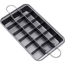 18 Gözlü Ayarlanabilir Karbon Çelik Brownie Kek Kalıbı – Yapışmaz Kaplama, Paslanmaz ve Dayanıklı Tasarım, Profesyonel Sunumlar Için Mükemmel Seçim