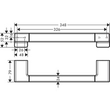 Addstoris 41744000 - Duş, Banyo Tutma Çubuğu, Duvara Montaj Için, Gizli Sabitleme, Banyo Aksesuarları, Krom, 41744000