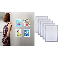 Hdg 10 Adet Mıknatıslı Şömiz Manyetik Resim Çerçeve Şeffaf Magnet Şömiz Dosya 10X15 cm - Gri Kenarlı