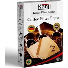 Kahve Filtre Kağıdı No:2 (1x2) 80'li + Klipsli Çay Kahve Ölçü Kaşığı | Siyah Demleme Seti | Ağartılmamış Doğal Kağıt | 1-6 Fincan Uyumlu