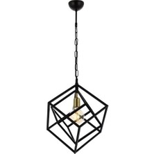 AV-60117-1BSY Eskitme/siyah Boyalı Modern Avize, E27, Metal, 42 cm
