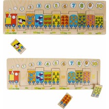 Tahta Puzzle 11 Parça Numaralı Trenler