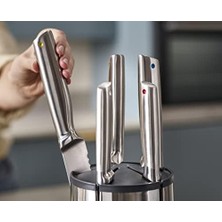 Elevate - Çelik Bıçak 5 Parçalı Set, Döner Paslanmaz Çelik Bıçak Bloğu, Paslanmaz Çelik Bıçaklar, Parmak Izine Dayanıklı Kaplama ve Kaymaz Taban, Mutfak Aksesuarları
