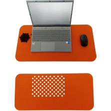 Keçe Masa Üstü Mouse Pad ve Bilgisayar Düzenleyici 70X32 cm – Antibakteriyel Mat, Doğal Keçe Mat, Masa Koruyucu Altlık, Ofis ve Ev Için Minimalist Tasarım (Turuncu)