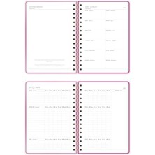 2026 A5 Spiralli Haftalık Ajanda 12 Aylık - Pembe