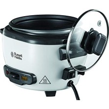 Hobbs Orta Boy Pirinç Pişirici, Paslanmaz Çelik/beyaz, Yapışmaz Kaplama, Bulaşık Makinesinde Yıkanabilir, 300 Watt) 27030-56, Bir Seferde 6 Porsiyon (Porsiyon Başına 200 Grama Kadar)