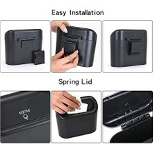 Oto Çöp Kutusu Siyah Portatif Araç Içi Taşınabilir Kapaklı Organizer Aksesuar Araba Çöp Konanası Taşınabilir Araç Çöp Kutusu, Enan, Mutfak, Oturma Odası, Iç Mekan, Çöp Parası Için Kullanılabilir,