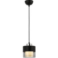 AV-60193-1BSY Siyah Boyalı Modern Avize E27 Metal Cam 15CM
