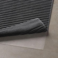 Alstern Ayak Havlusu Yapılandırılmış Dokumalı Pamuk, 50X80 cm Koyu Gri Renk