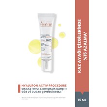 Avene Hyaluron Activ Procedure Derin Kırışıklıklar, Sıkılık Kaybı ve Işıltı Kaybı Yaşayan Ciltler Için Sıkılaştırıcı Göz ve Dudak Çevresi Bakım Kremi 15ML