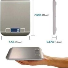 Epilons Dijital Mutfak Terazisi Paslanmaz Çelik Elektronik LCD Ağırlık 5 kg Ölçeklii Pişirme Ölçü Aleti