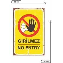 Girilmez No Entry Retro Ahşap Mdf Tablo
