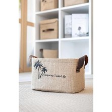 Jüt Dolap Içi Çamaşır Çocuk Odası Oyuncak Düzenleyici Katlanır Saklama Sepeti Organizer 24X17X15