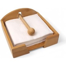 Bambu Lüks Peçetelik Kare, Rüzgar Koruma Aparatlı Doğal Bambu Peçetelik – Şık ve Dayanıklı Tasarım (18CM x 18CM x 5cm)