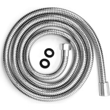 Yüksek Kaliteli Patlamaz Kopmaz Paslanmaz 150CM Duş Hortumu - Tüm Duş Başlıklarıyla Uyumludur (G1/2) (Krom)