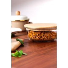 Naturel 650 ml Dikdörtgen Borosilikat Saklama Kabı