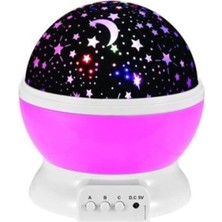 Star Yıldızlı Gökyüzü Projeksiyon Gece Lambası Motorlu Döner Işık Pembe 3 Parça ile Harika Ambians