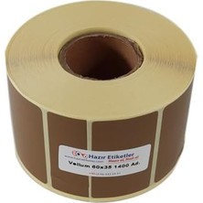 Etiket 60MM x 35MM 1400 Adet Kahverengi Zemin Baskılı