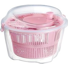 Çok Fonksiyonlu Sebze ve Meyve Kurutucu, 3 Renk Seçeneği, Silikon Kapak, Kurutma Haznesi ve Çıkarılabilir Halka (Pembe)