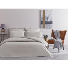 Premium Basic Nev.tk Stripe Çift Kişilik Nevresim Takımı Gri