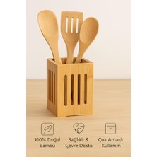 Bambu Mutfak Organizeri, Kare 10×10 Cm, Pencereli Ahşap Düzenleyici Kutusu