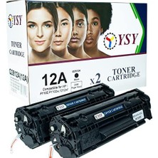 Ysy Q2612A 12A - 2k (2000) Sayfa Verimli 1020 1010 1012 1018 1022 3015 3030 3050 3055 3020 1022N 3052 M1005 M1319F Mfp Muadil Toner Kartuş (1 Kutuda 2 Toner)