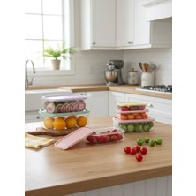 6’lı Hava Geçirmez Saklama Kabı Seti – Sızdırmaz Kapaklı Şeffaf Plastik Kaplar – Meyve Sebze Gıda Saklama Kutuları – Buzdolabı ve Mutfak Düzenleyici