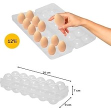 12 Li Şeffaf Kapaklı Kilitli Yumurta Saklama Kabı Kutusu Aparatı