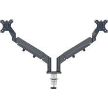 Yerden Tasarruf Sağlayan, Bilgisayar ve Laptop Için Ikili Monitör Kolu, 65370089, Gri