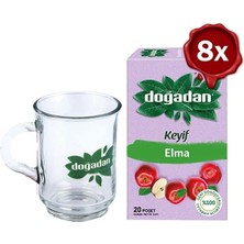 Doğadan Elma Çayı 20'li x 8 ve Doğadan Cam Bardak Hediyeli