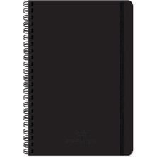 17X24 100 Yaprak Kareli Spiralli Premier Defter - Siyah