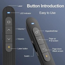 Gn-04 Kablosuz Sunum Tıklayıcı Kırmızı Işaretçi Slayt Gösterisi Powerpoint WIN10 Mac Keynote Slaytlar(B3)