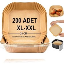 Airfryer Pişirme Kağıdı,xl-Xxl Büyük Boy, Kare, 200 Adet Hava Fritöz Parşömen Fırın Kağıdı Tek Kullanımlık Kağıt Fırın Fritöz Pişirme Kızartma Tavası Için Uygun 20CM