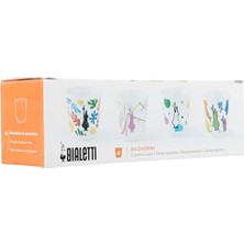 - 4'lü Kahve Bardak Seti - Kulpsuz Kahve Shot Bardağı - Bicchierini - Karma Renk - Arte Desen Serisi - Porselen