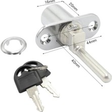 Canex Merkezi Çekmece Kilidi, Çubuksuz, Gövde, Krom Kaplama, Ofis, Ev, Mobilya, Dolap, Etajer Güvenlik Kilidi, Yedek Anahtarlı (16 Mm)