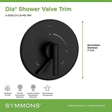 S-3500-CYL-B-MB-TRM Çap Duş Valfi ve Ikincil Entegre Ses Kontrolü, Mat Siyah