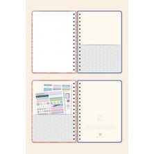 A5 Spiralli Sert Kapak Lastikli Noktalı Not Defteri Kırmızı