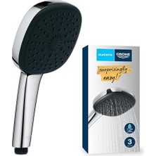 110 El Duşu, 3 Akışlı (Masaj, Yağmur & Jet), Smartswitch, 110MM Kare Duş Başlığı, Silikon Halka, Kireç Önleyici Sistem, Krom, 26092001