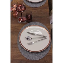 Gri Oval Int Lazer Kesim Amerikan Servis 2 Adet 35X45 cm