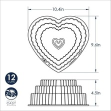 Ware Cast Bundt Bakeware Katmanlı Kalp, 12 Bardak, Şekerleme
