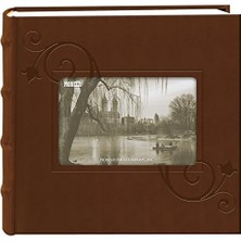 Geprägt Blumenmuster Rahmen-Cover Foto Album, Braun (10,2 x 15,2 Cm)
