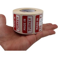 Hazır Al Hızlı Al Made In Turkey Etiketi, 50MM x 30MM Ölçüsünde 1000 Adet 40MM Çapında Kuşe Rulo Etiket
