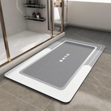 Banyo Paspası - Kaymaz Süper Emici Lekeye Dayanıklı Hızlı Kuruyan Ince Banyo Halısı - Küvet Vanity Için Zemin Paspası - Kolay Bakım 40 x 60