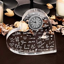 Aşk Temalı Hediye Akrilik Kalp Saat